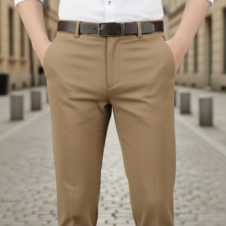 Mens stretch pants slim fit full length