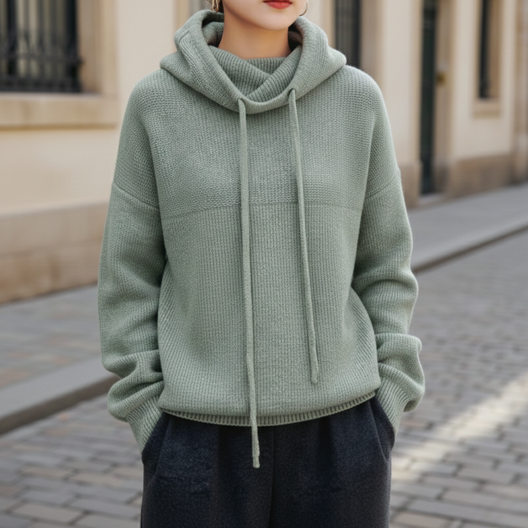 Knitted Hoodie Women Long Sleeve Casual