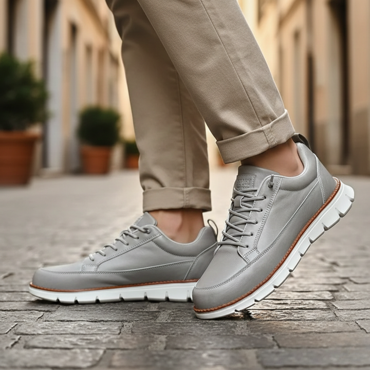 Zapatillas de cuero con cordones de corte bajo para hombres adultos