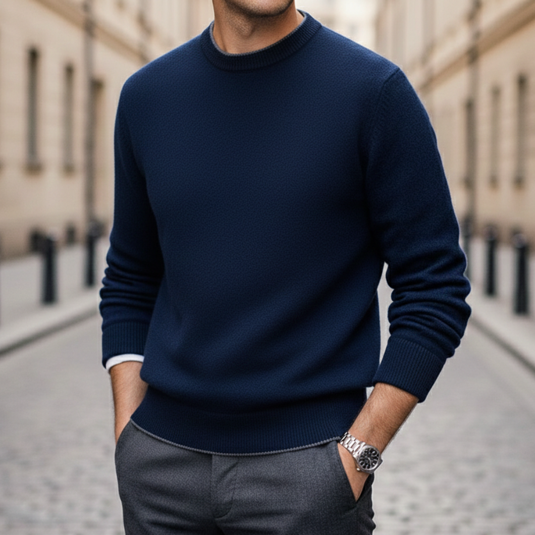 Cashmere Sweater Crew Neck Long Sleeve Men