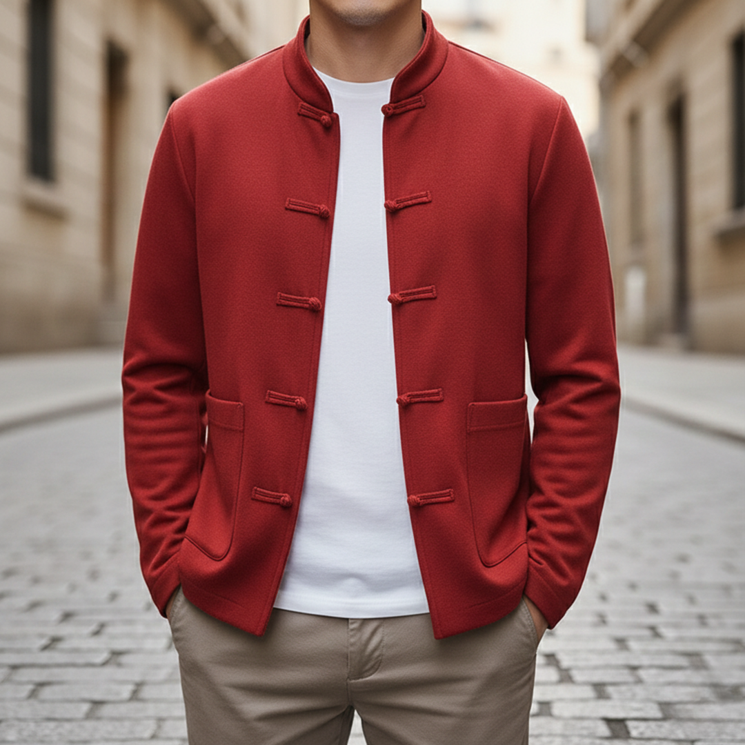 Cashmere Cardigan Stand Collar Button Men