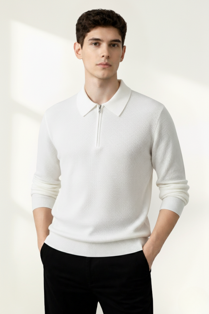 Men’s Quarter-Zip Polo Sweater