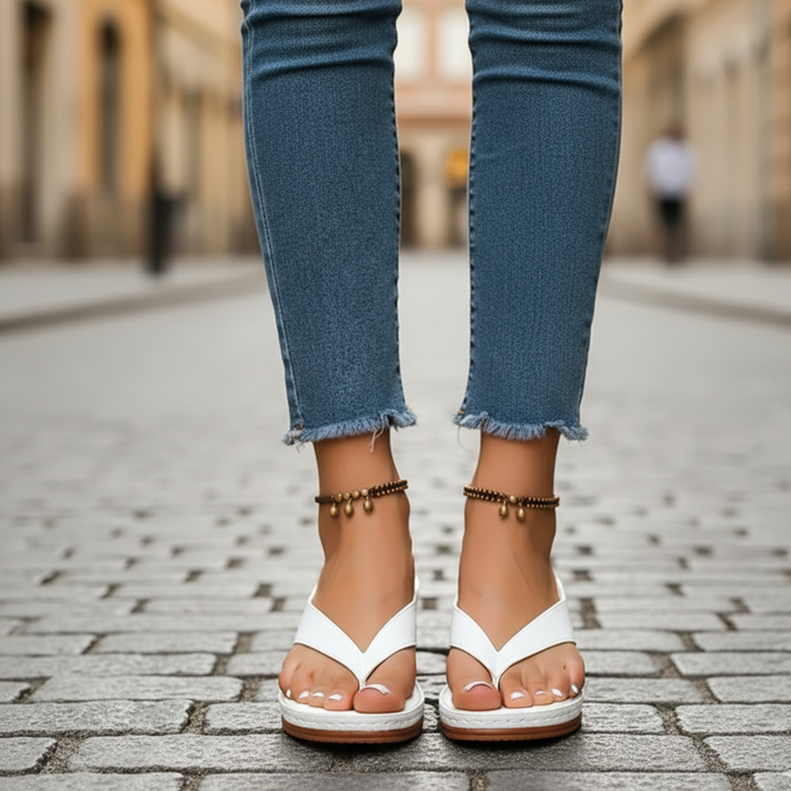 Orthopedic Heel Sandals Open Toe Block Heel Women