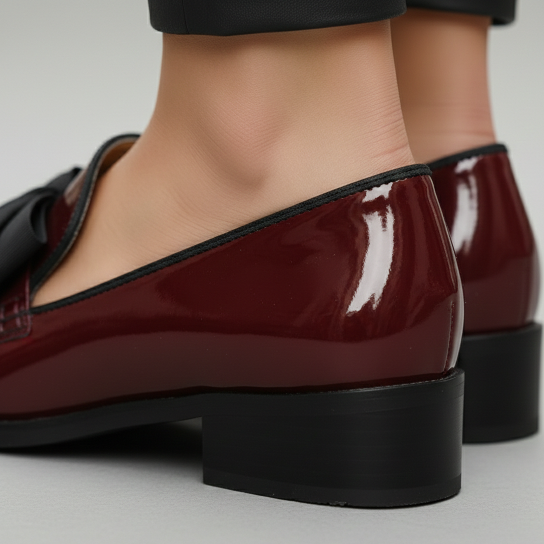 Mocasines con Detalle de Lazo y Tacón Bajo para Mujeres