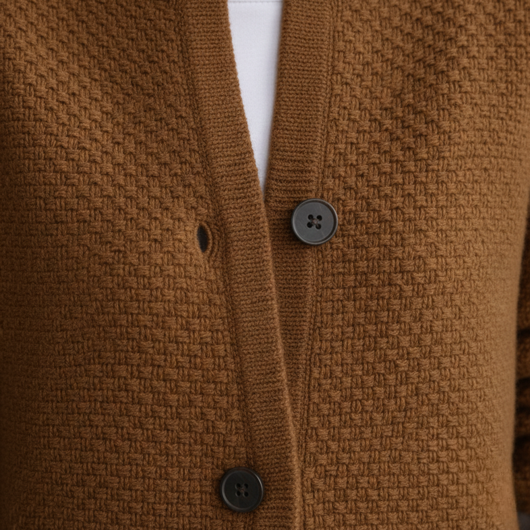 Suéter Cárdigan de Cuello Medio con Botones Frontal para Mujeres