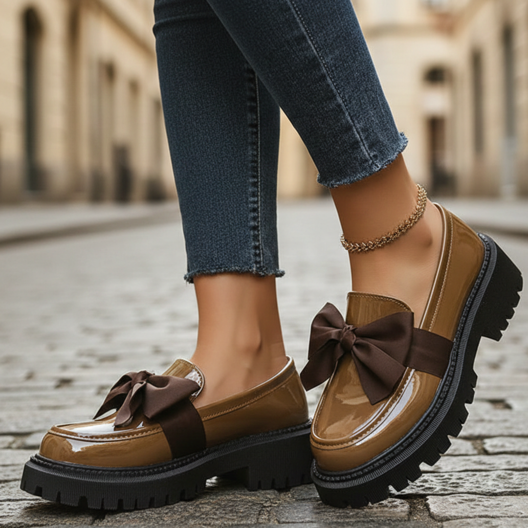 Zapatos de Plataforma con Detalle de Lazo y Suela Gruesa para Mujeres