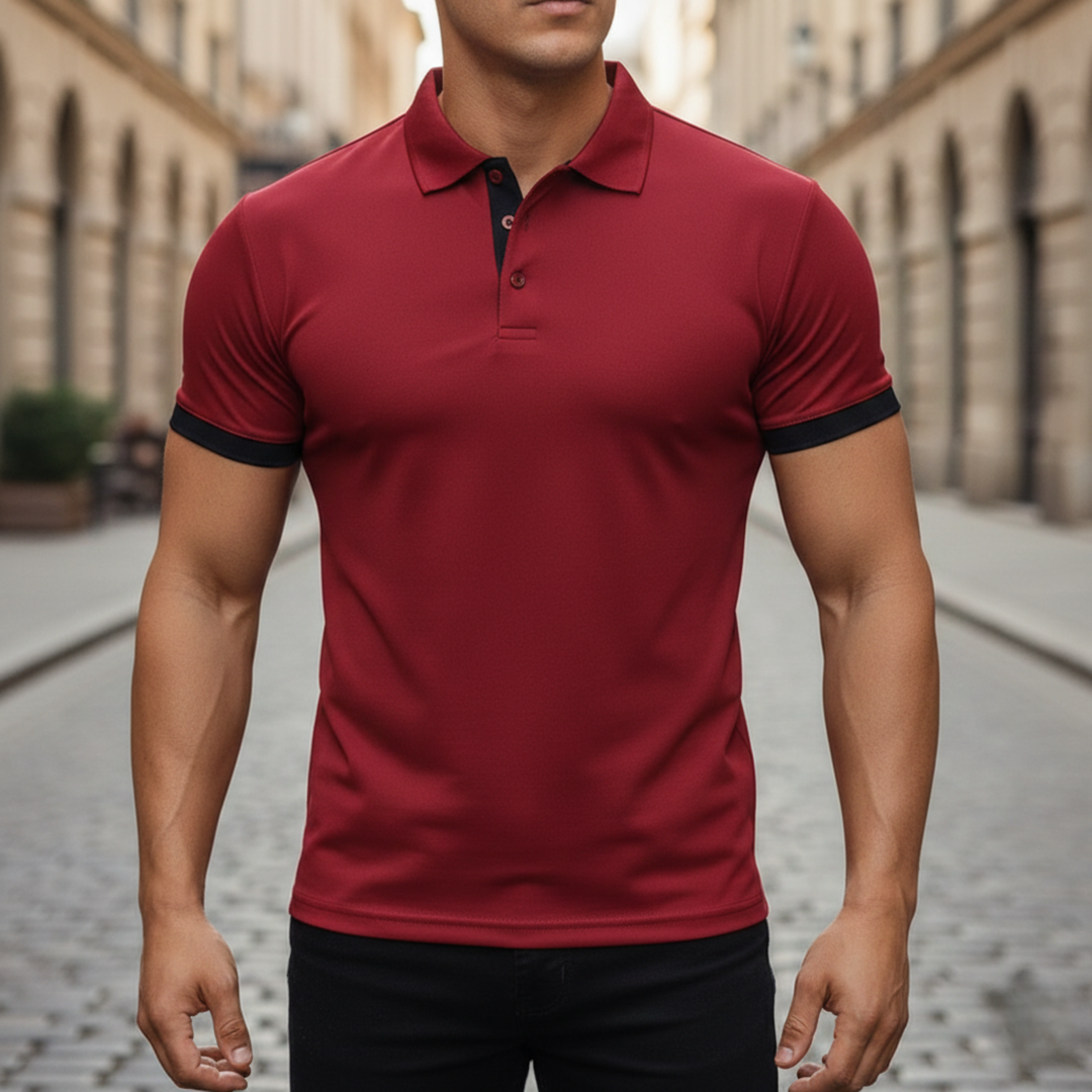 Mens Polo Shirt Short Sleeve Athletic Fit