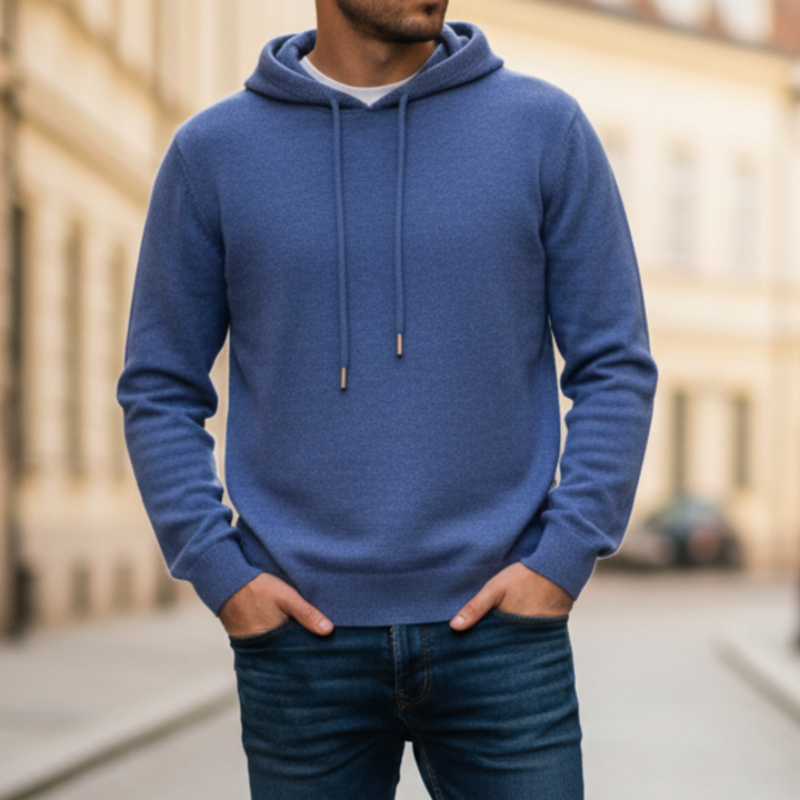 Hoodie Pullover Knit Long Sleeve Drawstring Men
