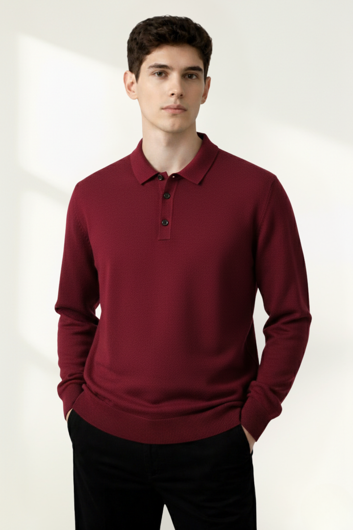Men’s Knit Polo Sweater