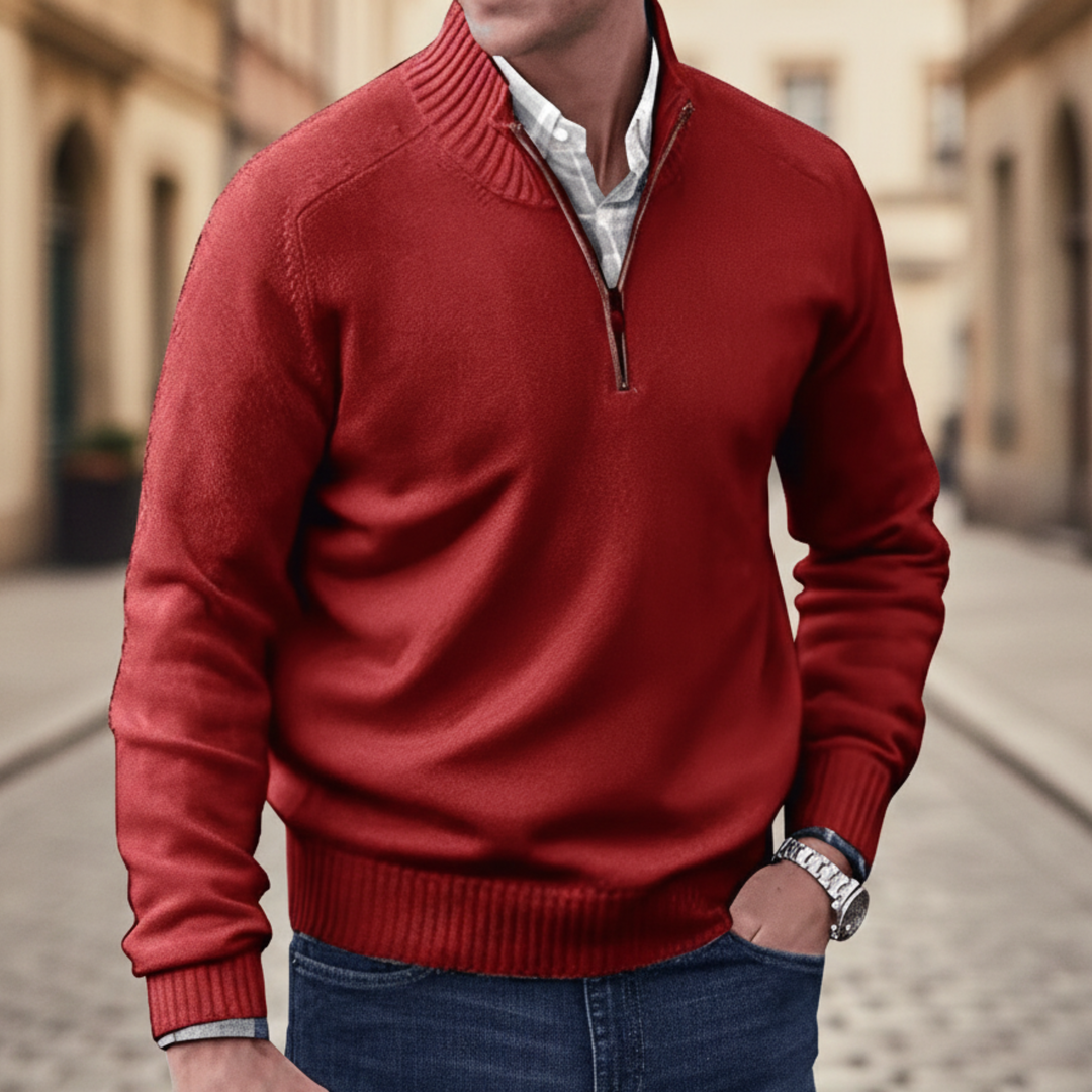 Men’s Nordic Winter Knit Jacket With Zip Front