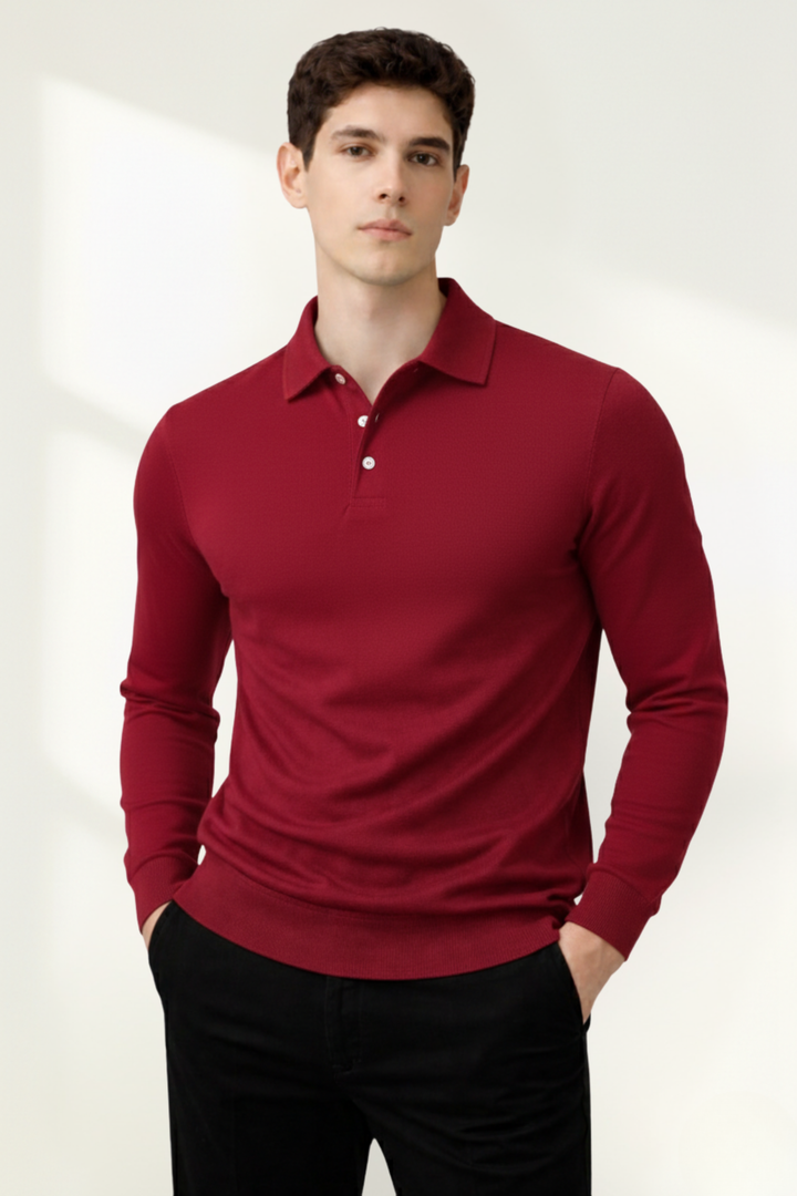 Camisa Polo de Manga Larga para Hombre