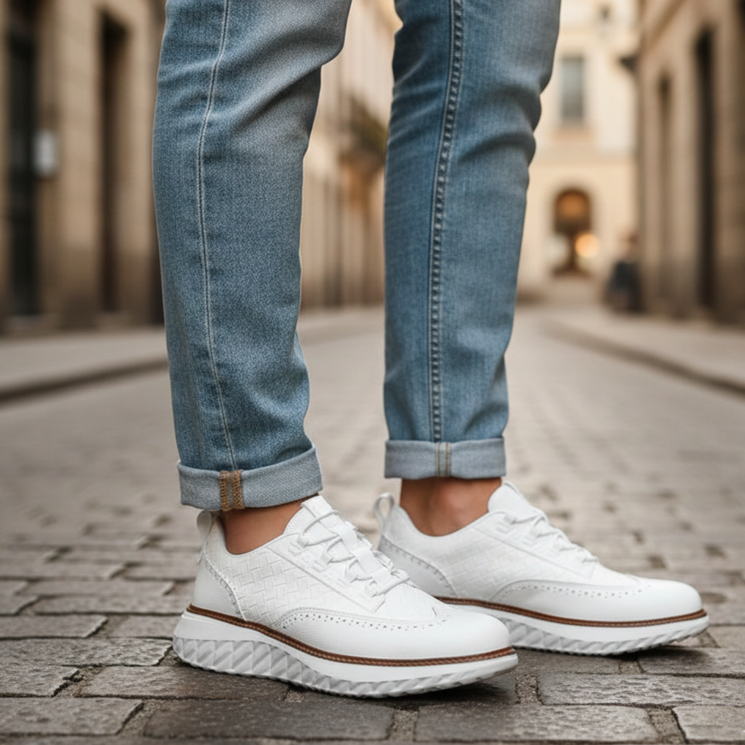 Baskets en cuir à lacets, basses, pour homme adulte