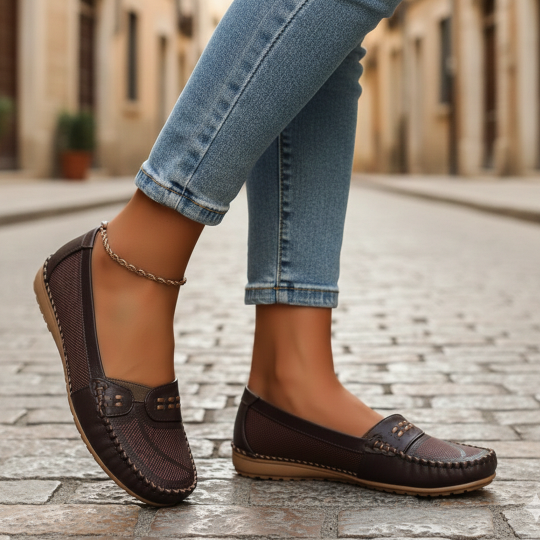 Loafers Slip On Perforated Flat Women Adult