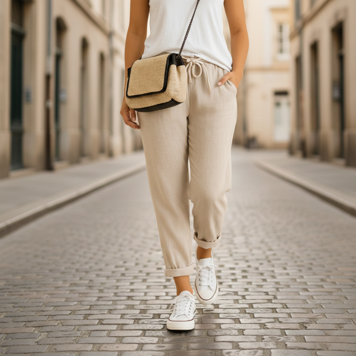Pantalones Mujer Cortos con Cintura Elástica