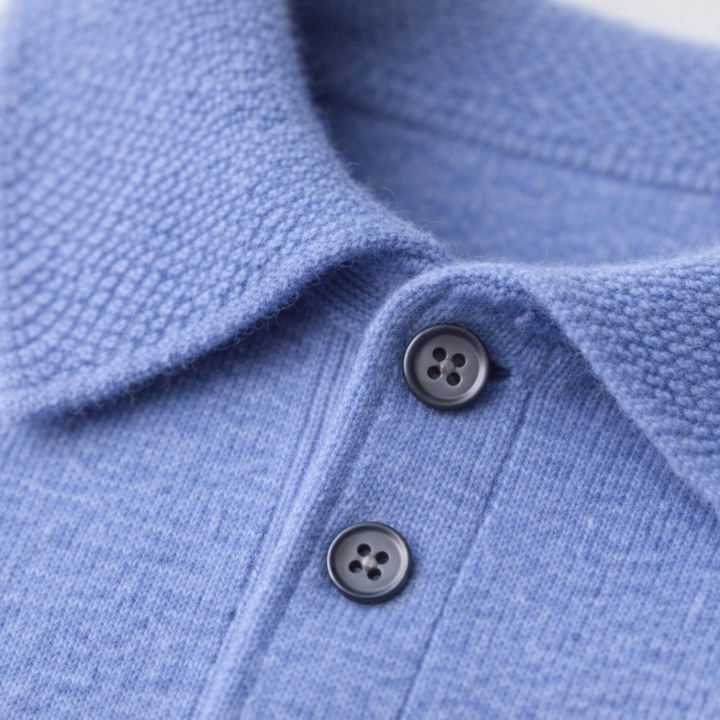 Polo Shirt Cashmere Short Sleeve Knit Men Classic