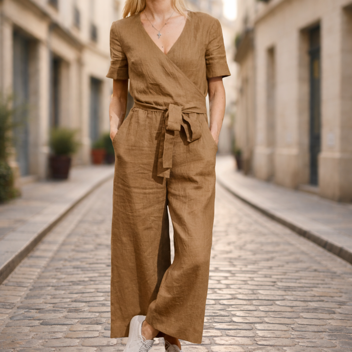 Women Romper Jumpsuit with Belt Casual
