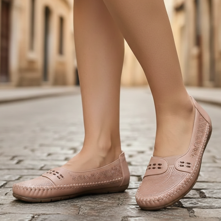 Loafers Slip On Perforated Flat Women Adult