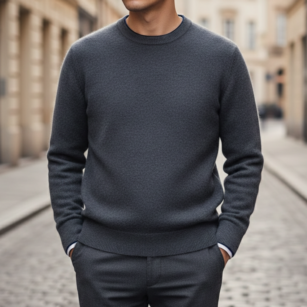 Cashmere Sweater Crew Neck Long Sleeve Men