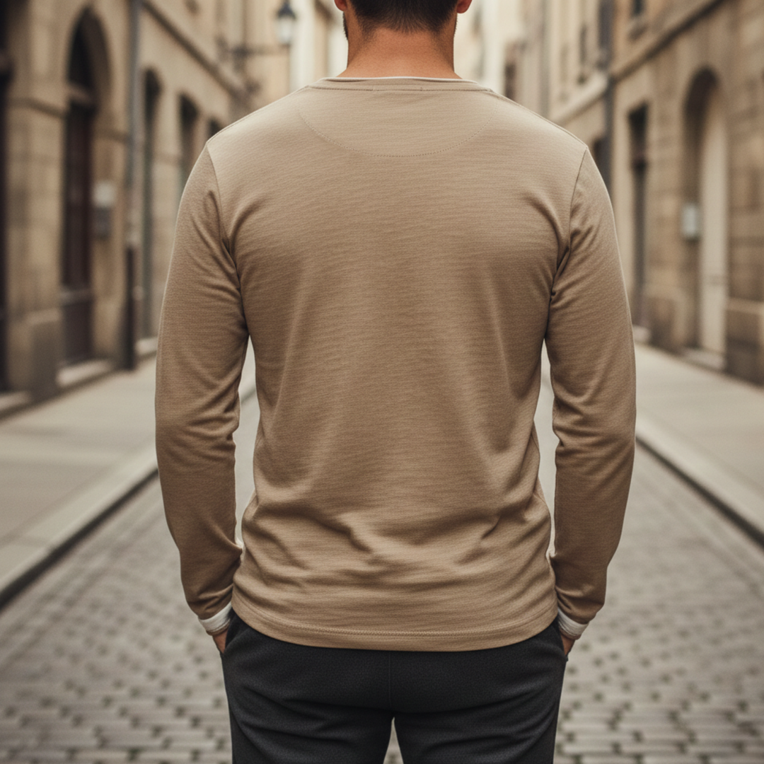 Men's Long Sleeve Shirt V neck