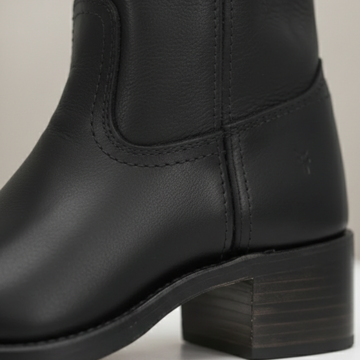 Botas Altas de Cuero Sintético con Tacón de Bloque para Mujeres