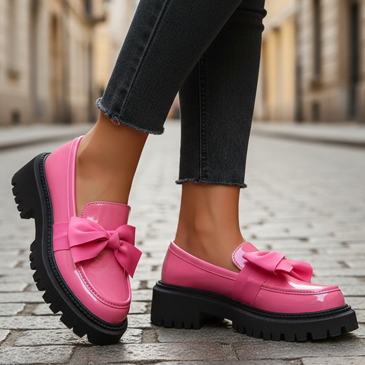 Zapatos de Plataforma con Detalle de Lazo y Suela Gruesa para Mujeres