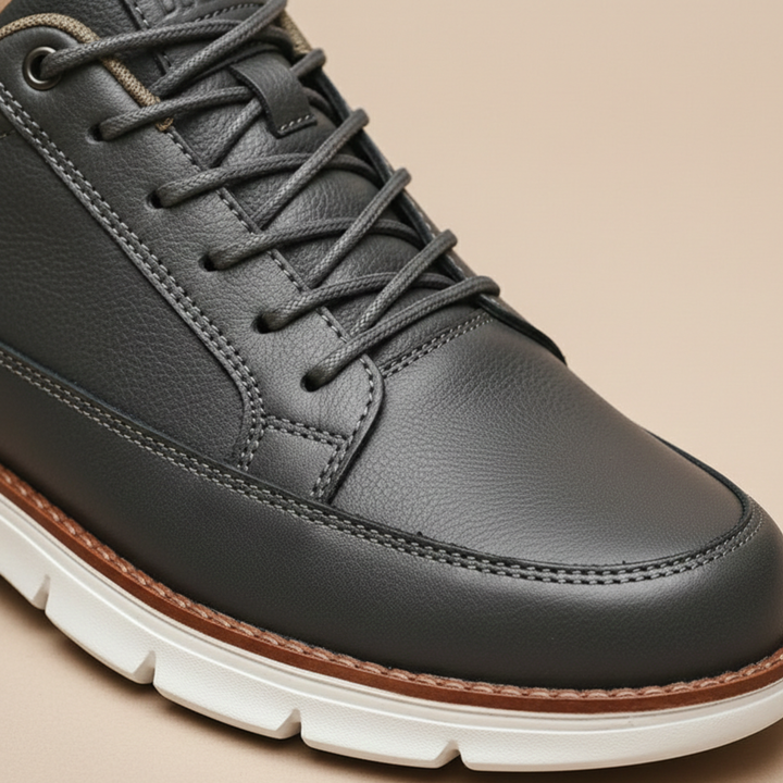 Zapatillas de cuero con cordones de corte bajo para hombres adultos