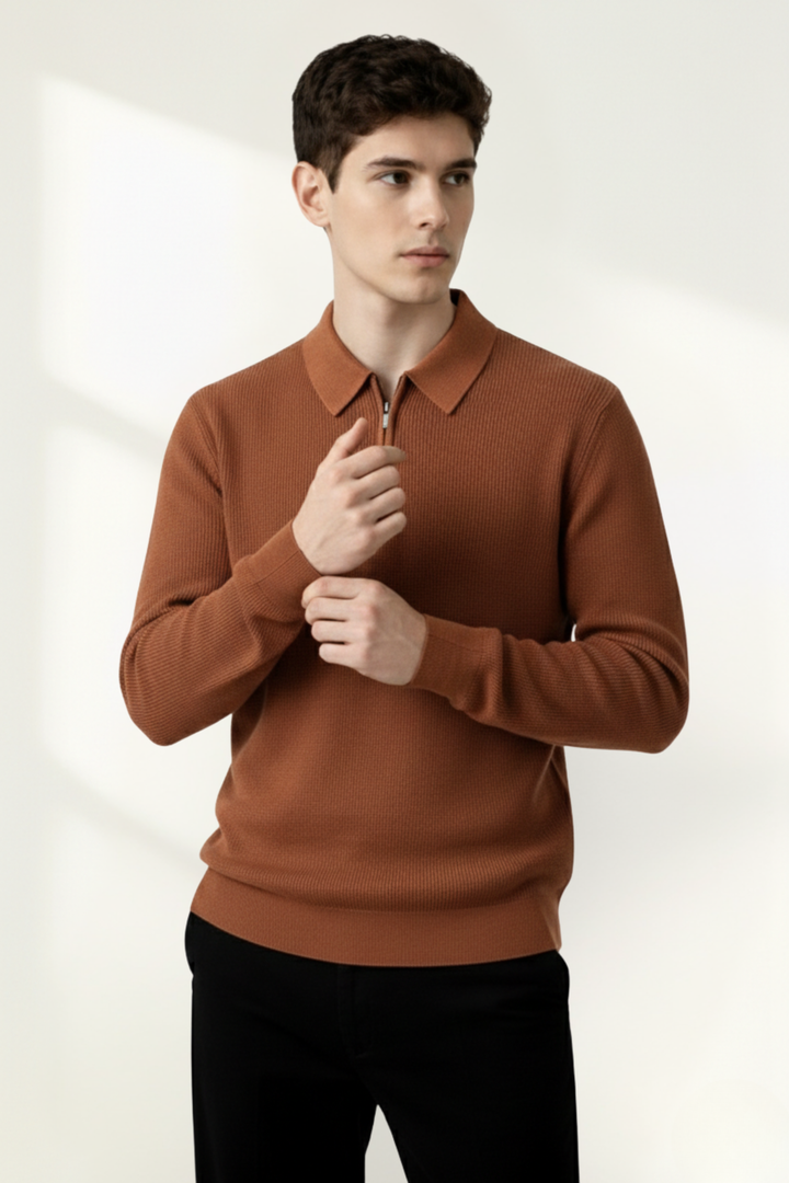 Men’s Quarter-Zip Polo Sweater