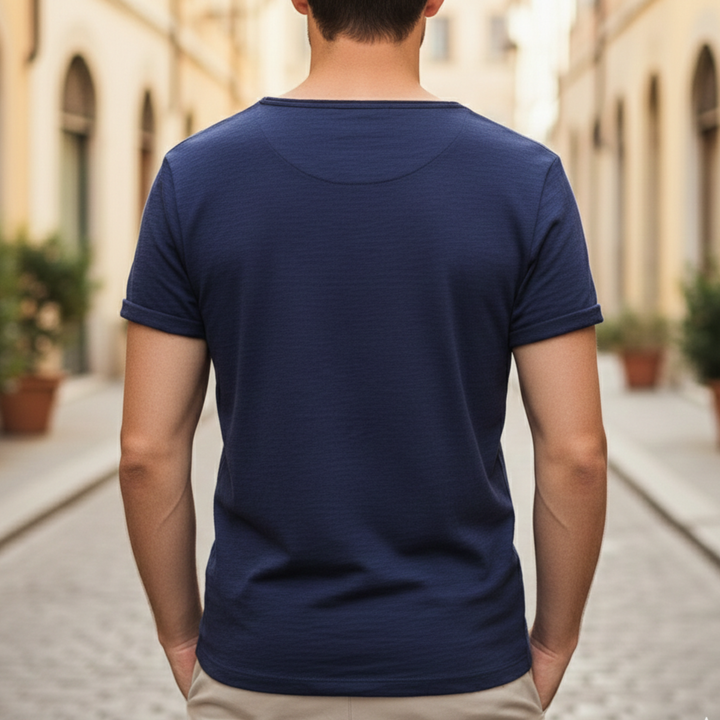 T Shirt V Neck Short Sleeve Men Casual