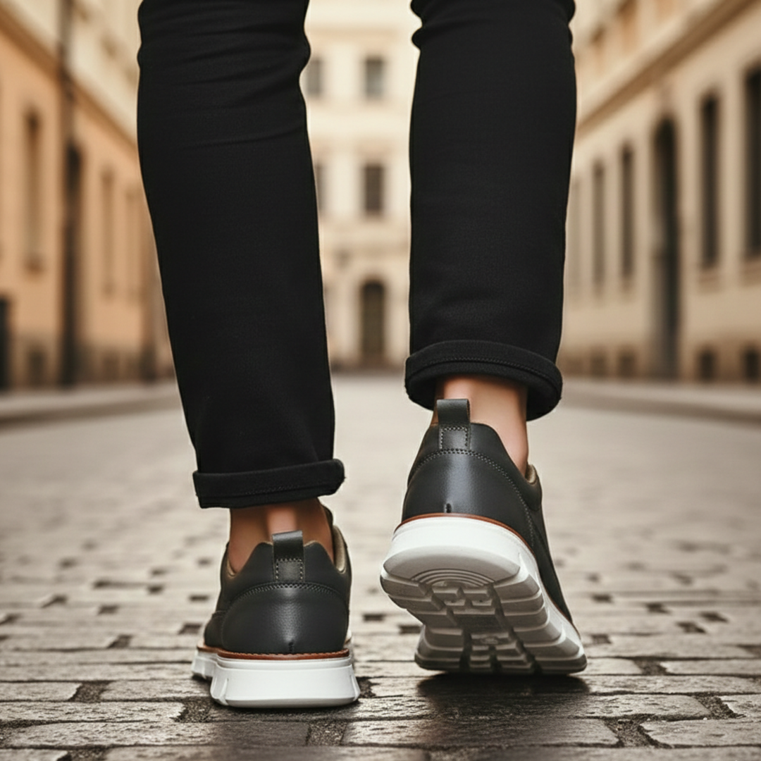 Zapatillas de cuero con cordones de corte bajo para hombres adultos