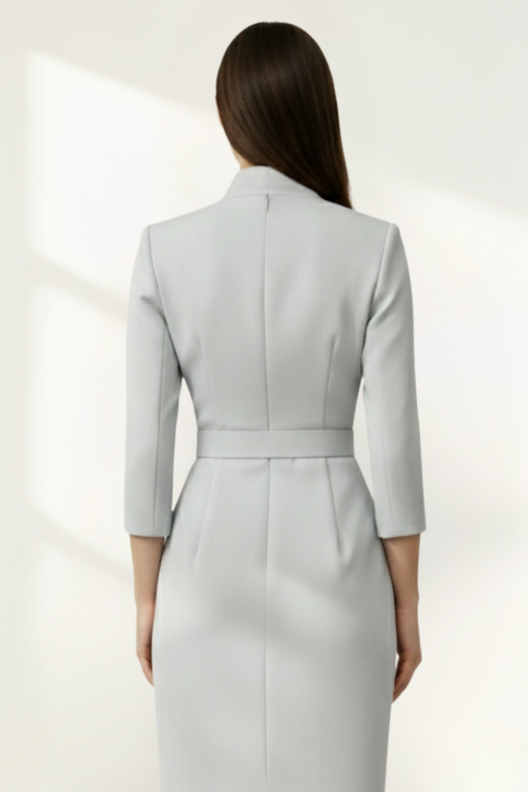 Women’s Crepe Belted Wrap Midi Dress