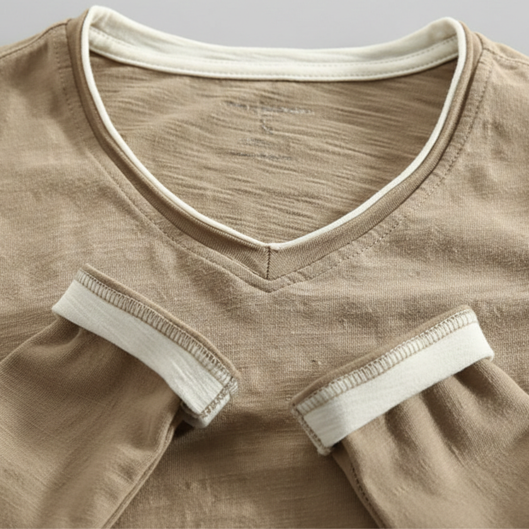 Men's Long Sleeve Shirt V neck