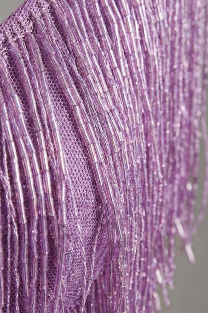 Women’s Sequin Fringe Mini Dress Sleeveless V-Neck