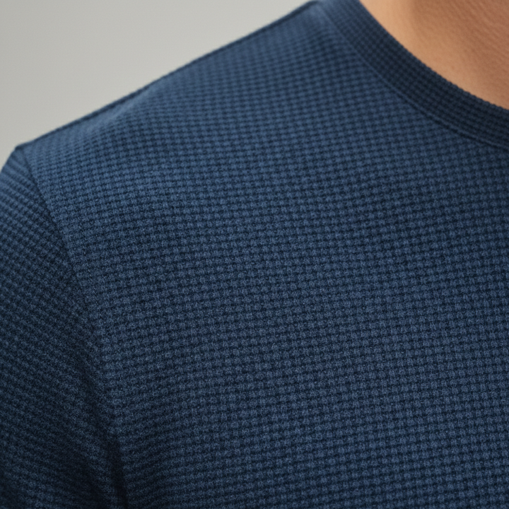 T Shirt Waffle Knit Short Sleeve Men