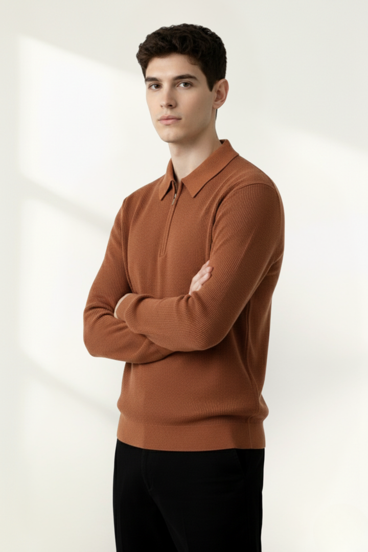 Men’s Quarter-Zip Polo Sweater