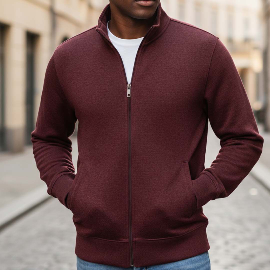 Zip Sweater Knit Lightweight Men All Season