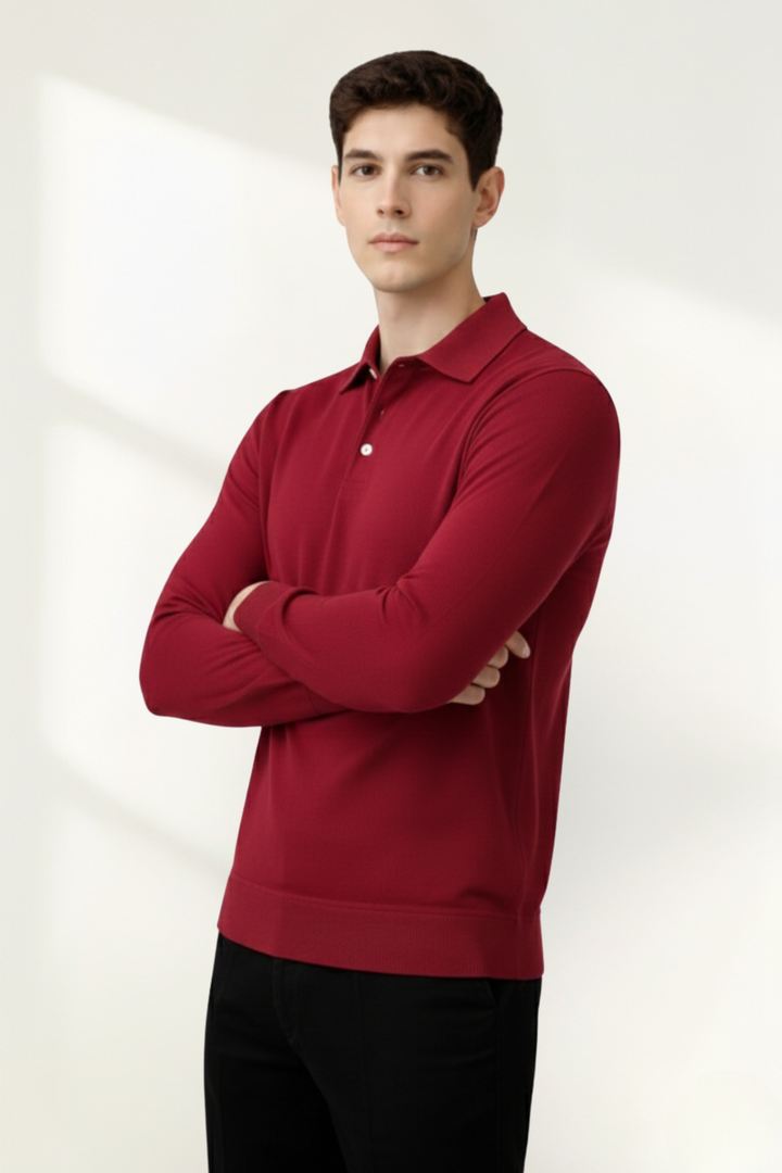 Camisa Polo de Manga Larga para Hombre