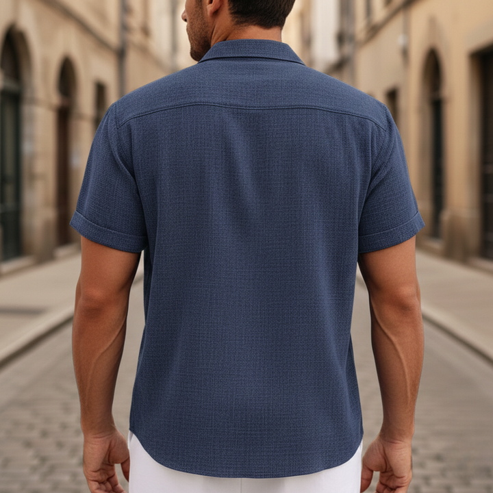 Men's Shirt with Short Sleeve Button Front