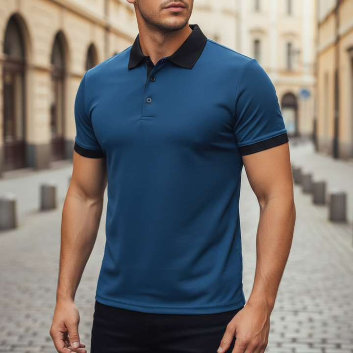 Mens Polo Shirt Short Sleeve Athletic Fit
