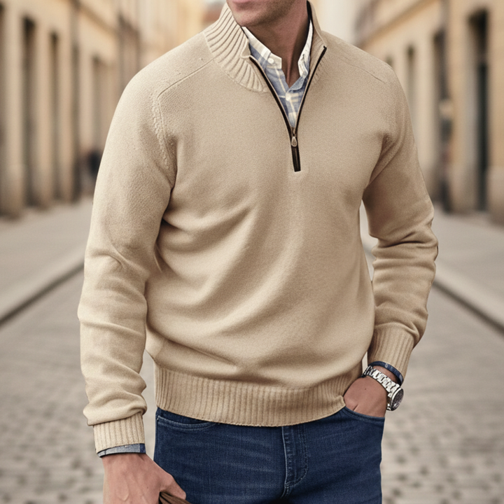 Men’s Nordic Winter Knit Jacket With Zip Front