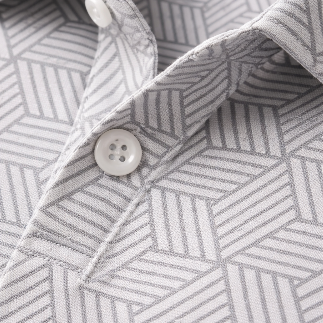 Camisa Polo de Manga Corta con Lunares para Hombre Verano