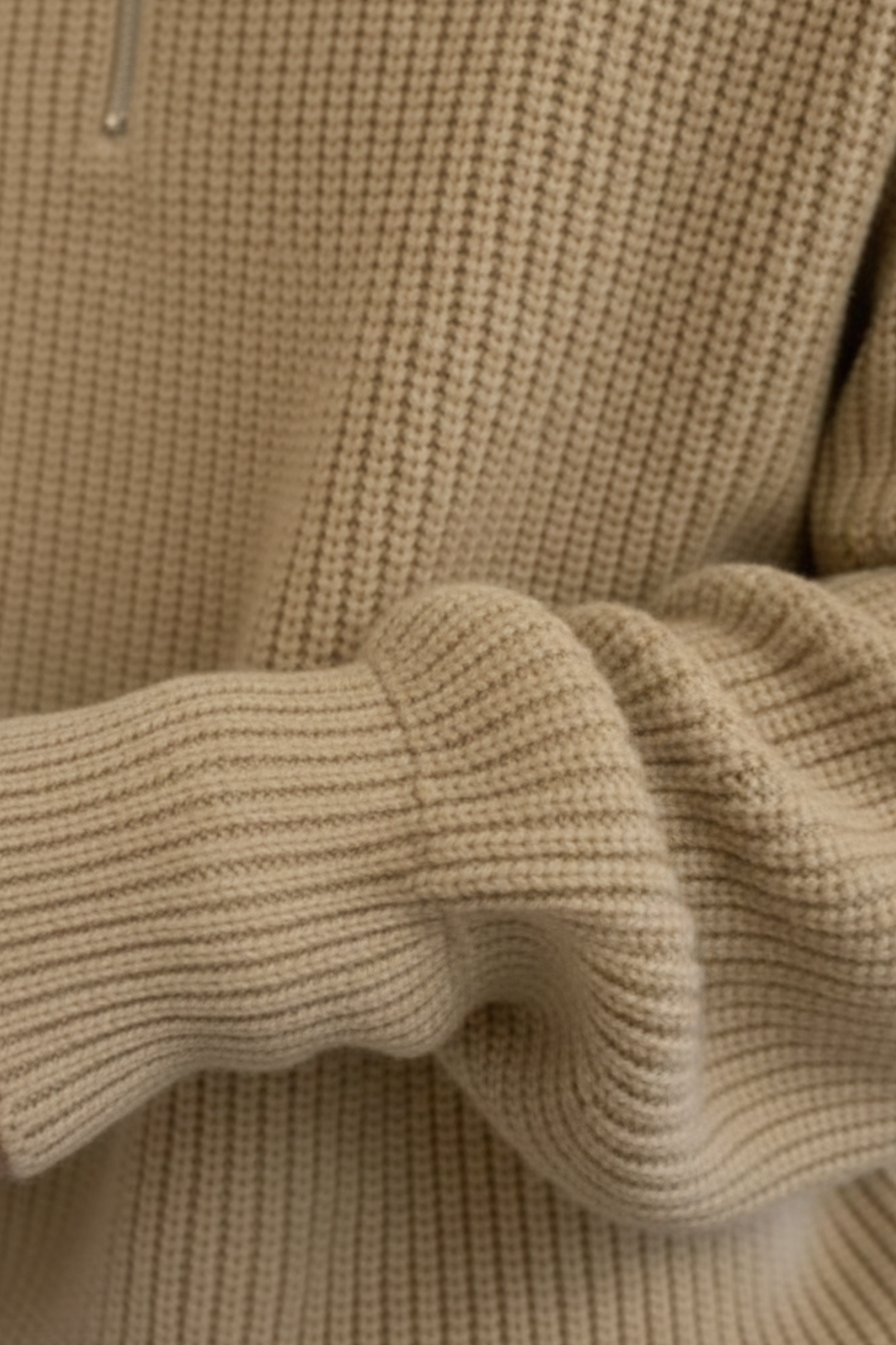 Suéter de polo de punto para hombre con media cremallera