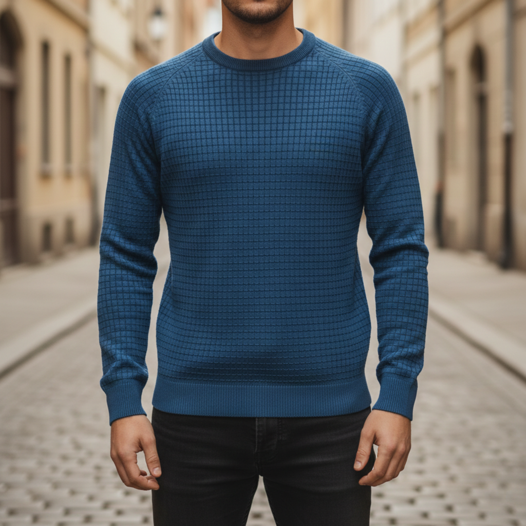 Suéter de Cuello Redondo para Hombre de Manga Larga