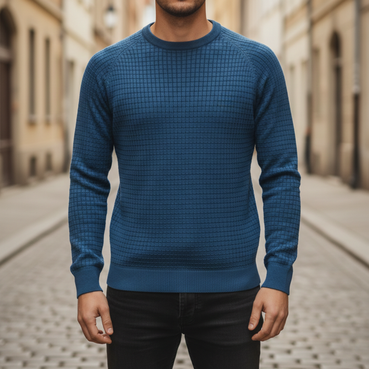 Suéter de Cuello Redondo para Hombre de Manga Larga