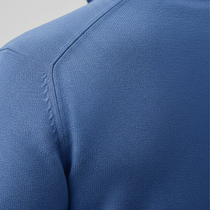 Suéter de punto de hombre con media cremallera