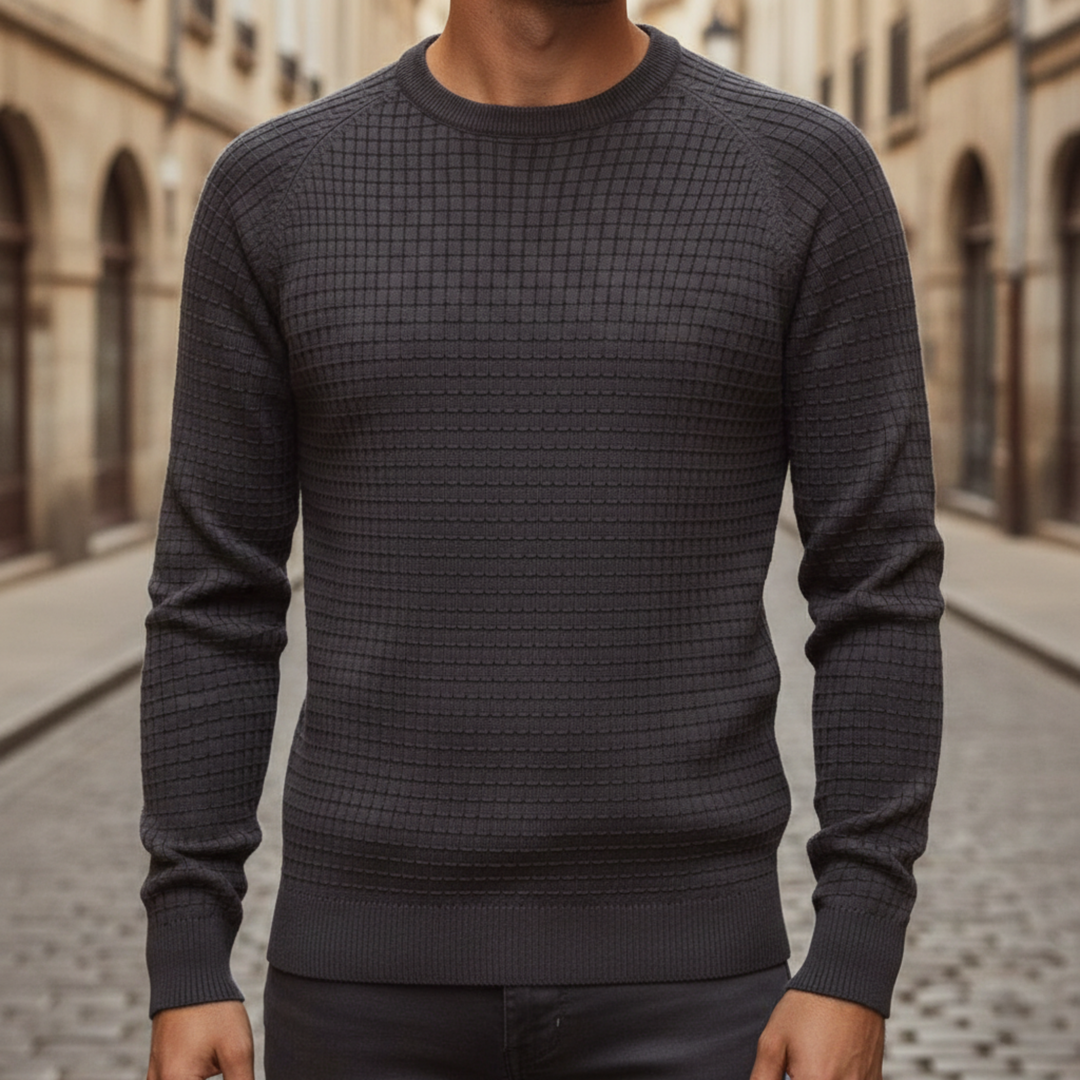 Suéter de Cuello Redondo para Hombre de Manga Larga