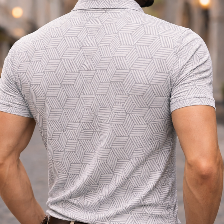 Camisa Polo de Manga Corta con Lunares para Hombre Verano
