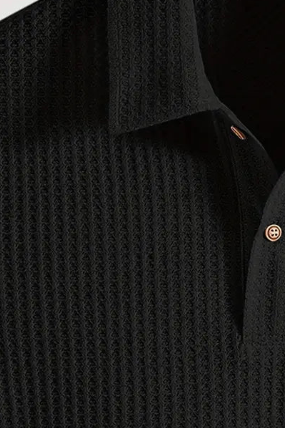 Men’s Waffle-Knit  Polo Shirt
