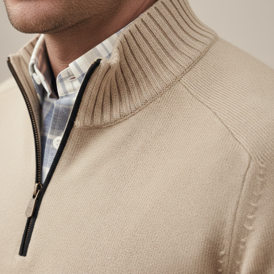 Men’s Nordic Winter Knit Jacket With Zip Front