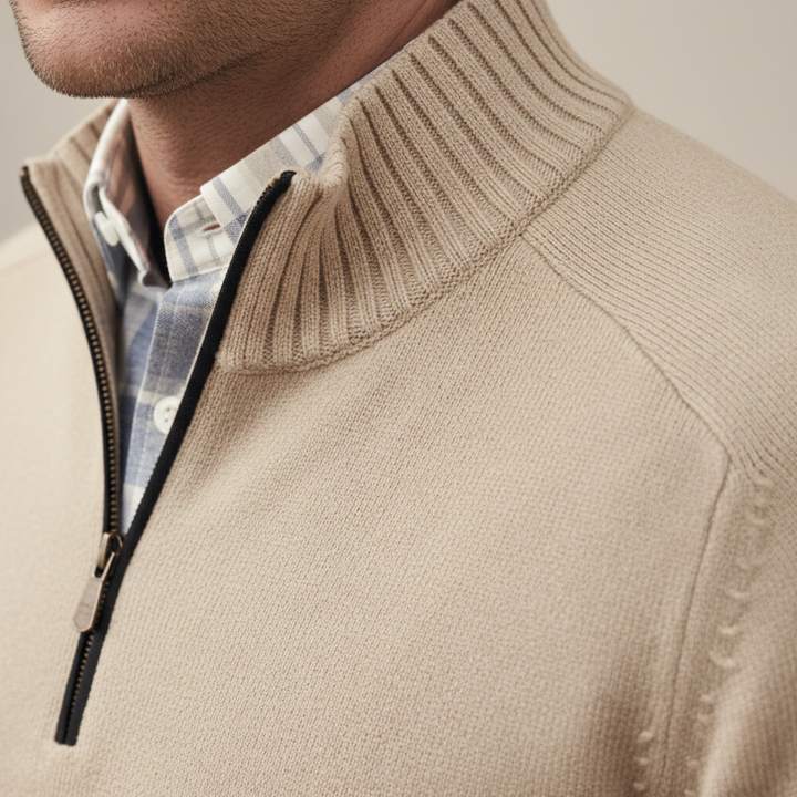 Men’s Nordic Winter Knit Jacket With Zip Front