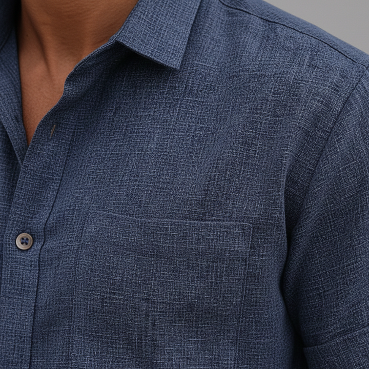 Men's Shirt with Short Sleeve Button Front